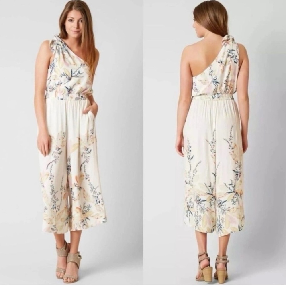 Free People Island Time One-Shoulder Floral Jumpsuit Romper Size Small